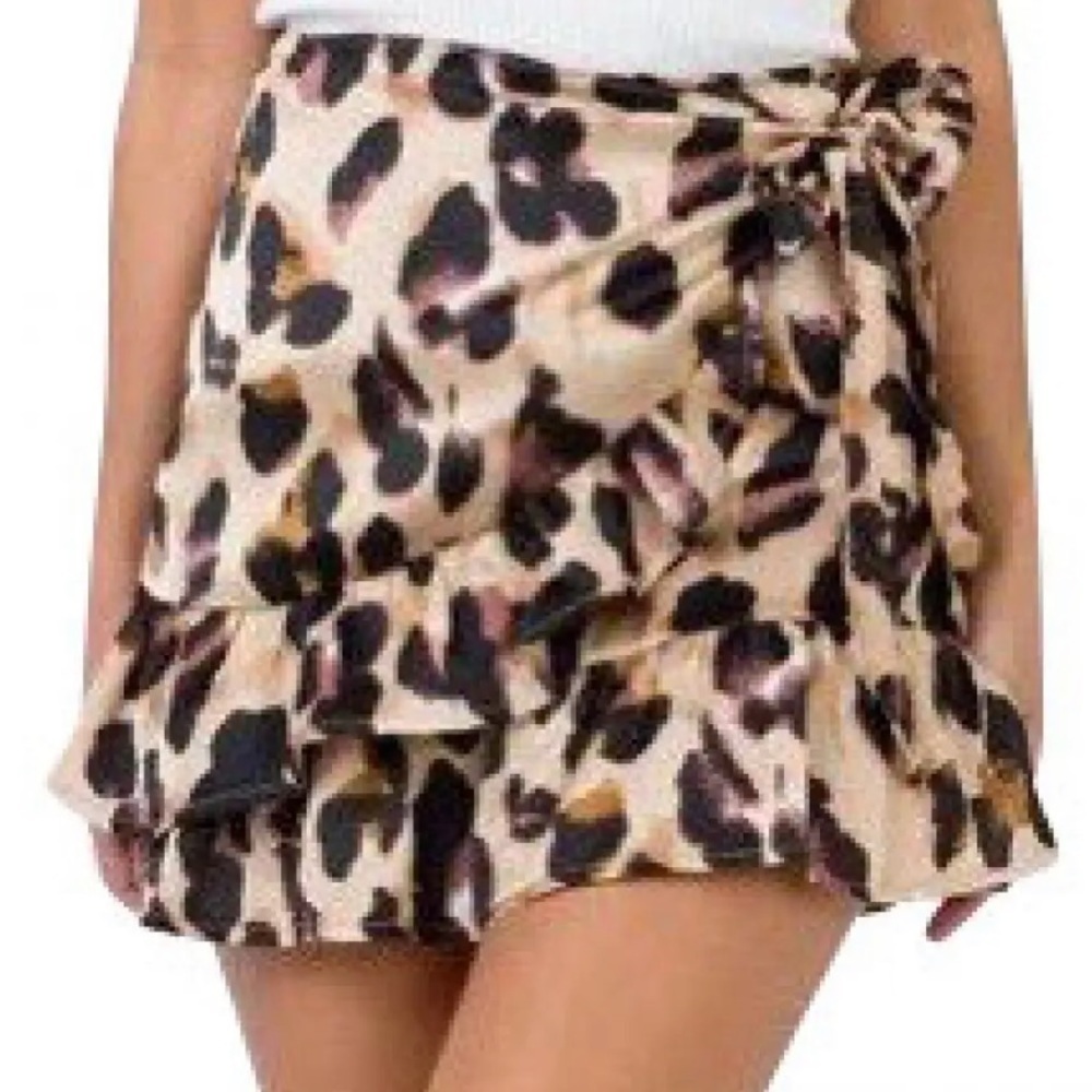 Polly Animal Print Ruffle Skirt